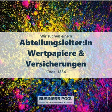 Abteilungsleiter:in Wertpapiere und Versicherungen